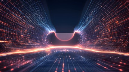 Wall Mural - abstract digital data stream pathway visualization