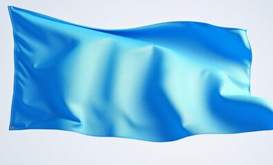 Blue flag cloth in full frame with selective focus 3d illustration of cerulean azure colored garment with clean natural linen texture for background banner or wallpaper use 3d wallpaper wallpaper back