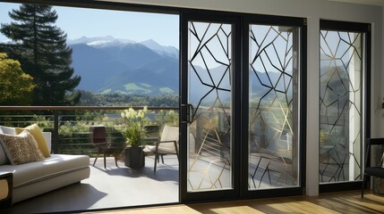 Canvas Print - glass patio door