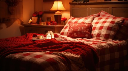 Wall Mural - design red quilt