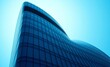 © Global Perspectives - 3d stimulate of high rise curve glass building and dark steel window system on blue clear sky backgroundbusiness concept of future architecturelookup to the angle of the corner building 3d wallpaper w