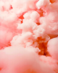 Aufkleber - Pink clouds resembling cotton candy float in the composition, keeping it smooth and subtle