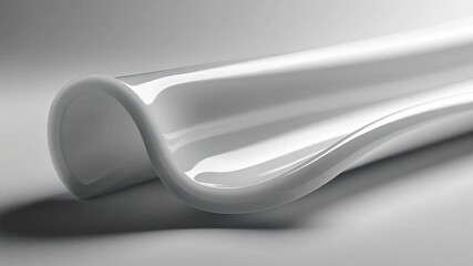 Wall Mural - white ceramic tube, curved design, studio shot, smooth surface, modern decor