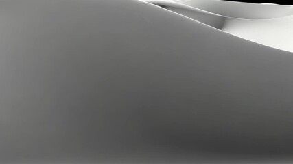 Wall Mural - Abstract white wave landscape, 3D render, design background