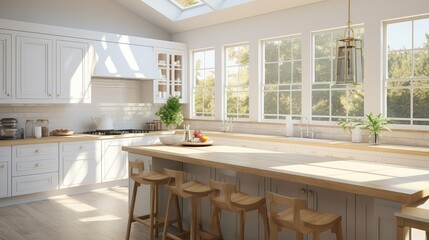 Wall Mural - sun light kitchen background