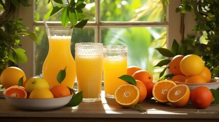 Wall Mural - citrus fresh squeezed orange juice