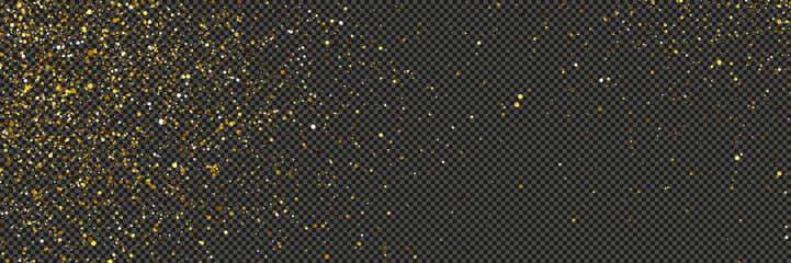 Wall Mural - gold glittering dust with stars on transparent backdrop