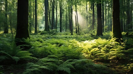 Canvas Print - ery green background forest