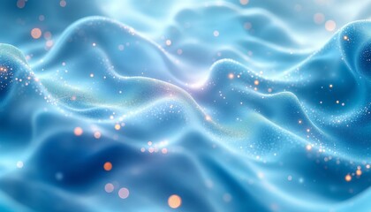 Wall Mural - ethereal blue waves, a luminous dreamscape of serenity and sparkle