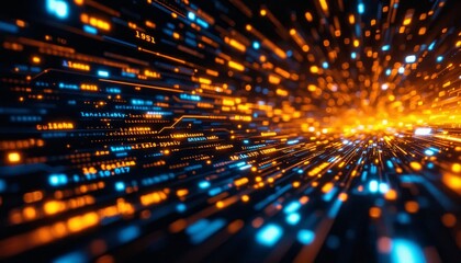 Futuristic Data Stream Visualization with Abstract Information Burst