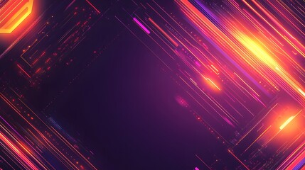 Wall Mural - abstract neon lines digital art background design