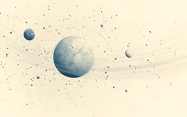 Wall Mural - Abstract space planets swirling light background; cosmic backdrop for futuristic themes