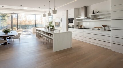 Wall Mural - sleek white wooden floor