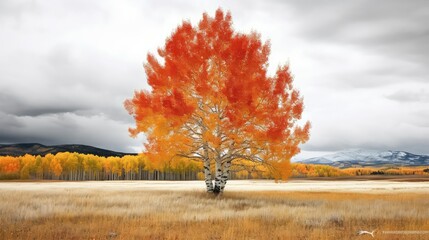 Sticker - vibrant tree in fall