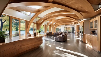 Poster - home curved wood beams