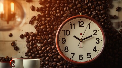 Canvas Print - kitchen coffee clock