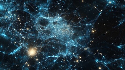 Wall Mural - Cosmic Network: A Celestial Tapestry of Light and Connection