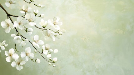 Wall Mural - Serene White Blossoms: A Springtime Floral Masterpiece