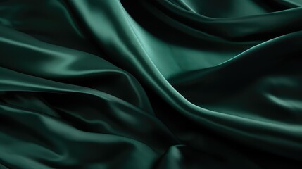 Canvas Print - smooth textured green fabric background