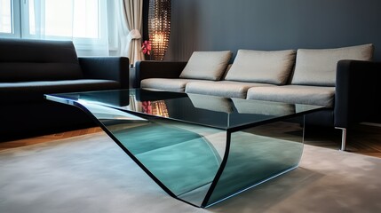 Wall Mural - living glass table