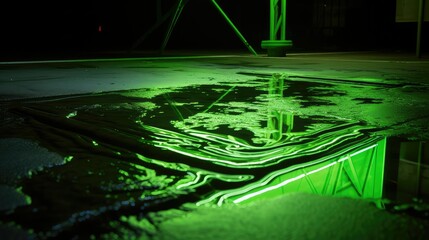 Wall Mural - water green neon background