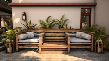 Wall Mural - outdoor wooden border