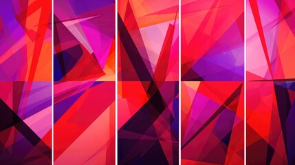 Wall Mural - geometric red purple background