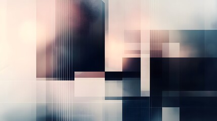 Wall Mural - abstract geometric composition featuring overlapping shapes and subtle lines