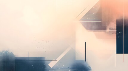 Wall Mural - abstract artwork featuring geometric shapes and pastel color scheme