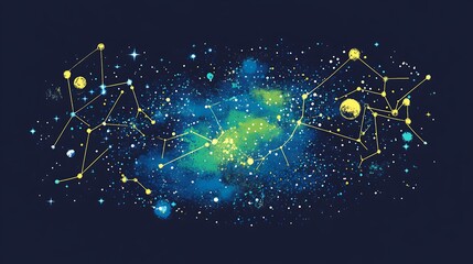 Wall Mural - abstract celestial constellation design, space nebula background, artistic illustration, possible us