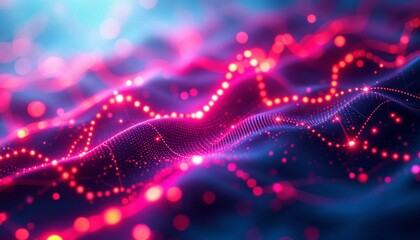 Wall Mural - vibrant data stream, abstract visualization of interconnected network activity