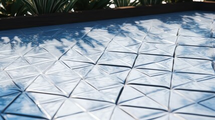 Canvas Print - geometric outdoor tile texture