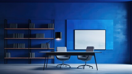 Wall Mural - effect blue office background