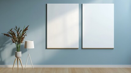 Canvas Print - Empty Room with Blank Canvas, Modern Interior, Minimalist Design, Background