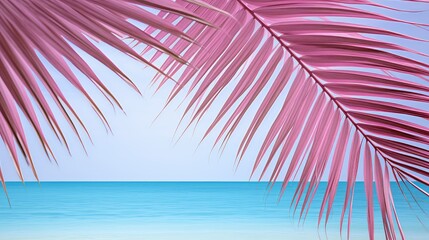 Canvas Print - paradise palm leaves pink