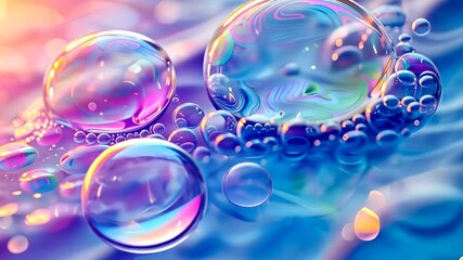 Wall Mural - bubbles floating on colorful background