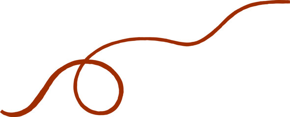 Wavy line with curvy abstract squiggles. Hand-drawn wiggle design. 