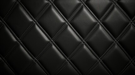 Wall Mural - stitching black leather background