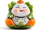 © siriwan - Smiling Ceramic Figurine with Orange and Green Design