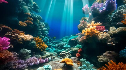 Wall Mural - fish and various plants under the sea