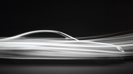 Leinwandbilder - Abstract car motion blur, dark background, high speed, photorealistic render, use in automotive ads or magazine