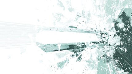 Leinwandbilder - Abstract shattered space travel, futuristic tunnel, background action, possible use as a technology concept,  background