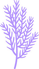 Wall Mural - Lavender sprig growing upward with multiple stems and leaves, representing growth, nature, and aromatherapy, perfect for wellness and spa designs