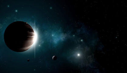Wall Mural - deep space futuristic gas giant