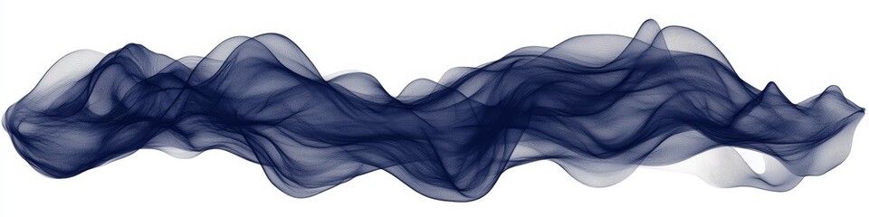 Wall Mural - Abstract Blue Smoke Background. Dynamic Flowing Shape on White, Vector Art, Illustration.