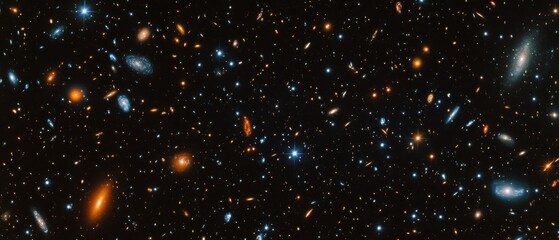 Wall Mural - breathtaking view of distant galaxies and celestial bodies scattered across the vast universe at night