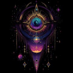 Wall Mural - abstract cosmic eye design, mystical artwork, spiritual symbol