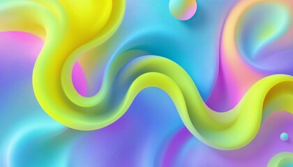 Wall Mural - fluid abstraction a symphony of flowing shapes and blended pastel hues