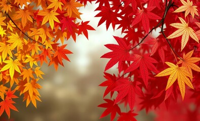 Wall Mural - background with maple leaves 3d wallpaper wallpaper background abstract 3d illustration backdrop fut