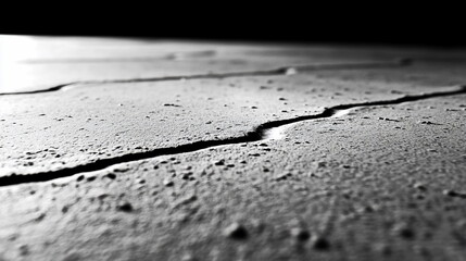 Aufkleber - Textured Surface of a Concrete Floor with Cracks and Shadows in Monochrome Lighting